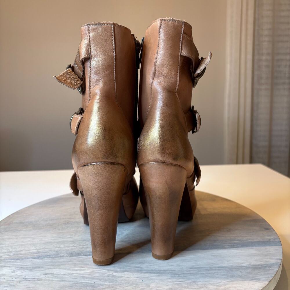 Bed Stu Cobbler Series Brown Leather Distressed Ankle Boots Women's US Size 9 - Picture 7 of 11